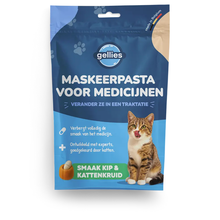 Zakje Gellies voor katten, smaak kip en kattenkruid